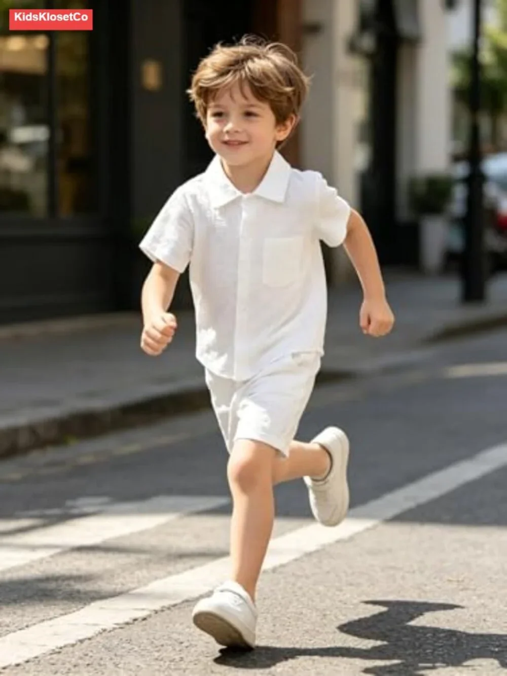 Boys Summer Beach Outfit 6Pc: Button Down Shirts & Shorts Set